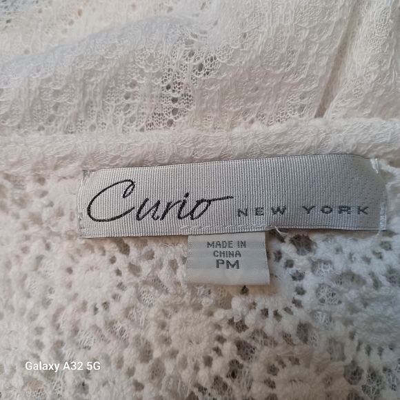 Curio New York Size Pm Elegant White Lace Blouse - Picture 2 of 11